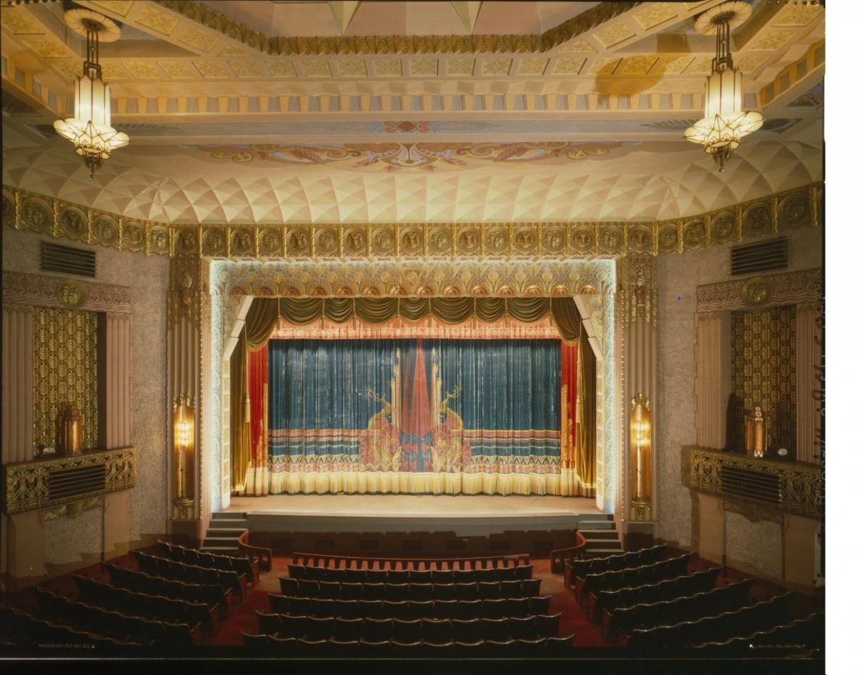 Washoe Theater silk curtain, 1979