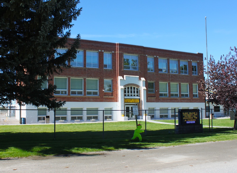 Willow Creek Public School building that was built in 1919 and continues to be used today. Photo courtesy of Kris Skolrud.